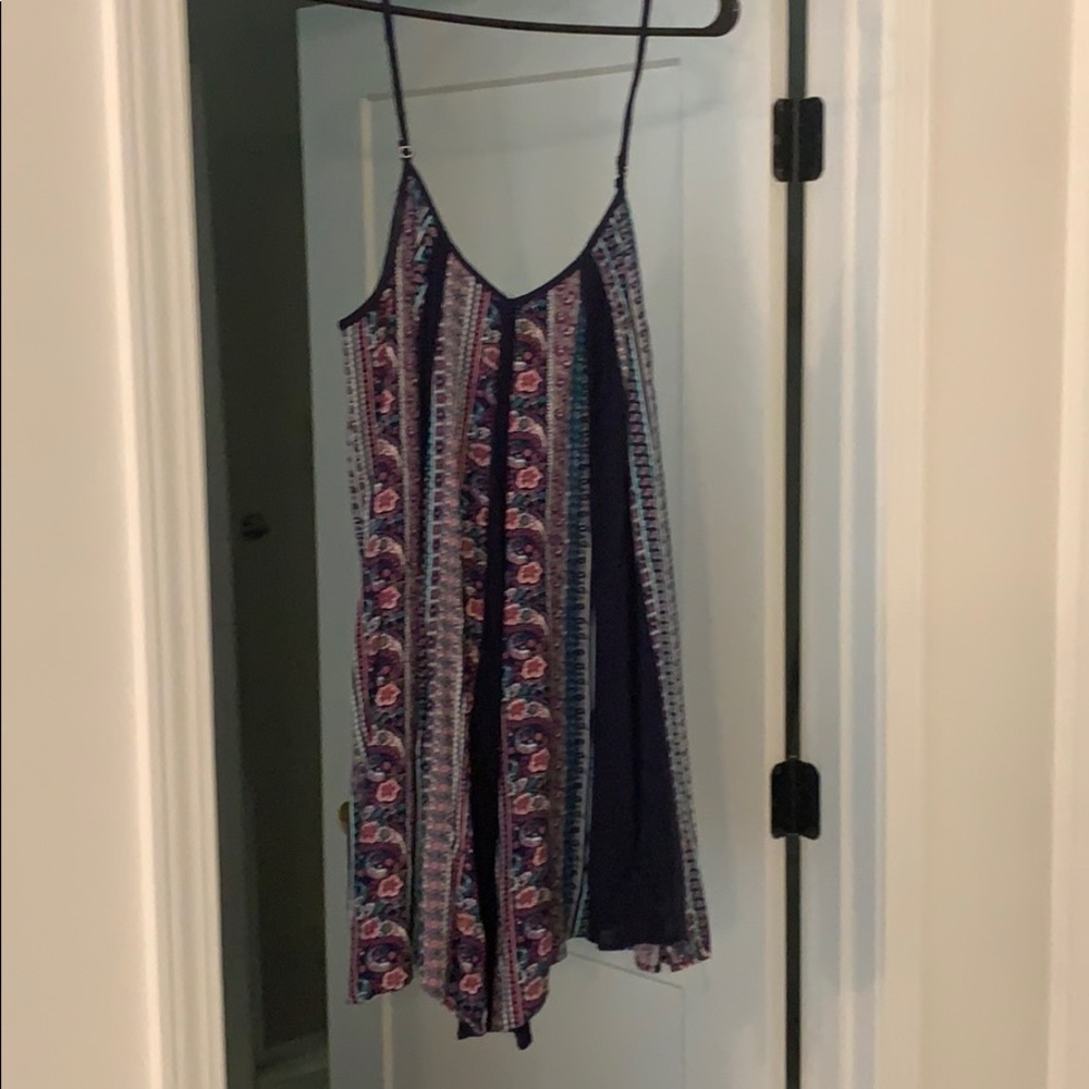 Blue and pink floral summer dress